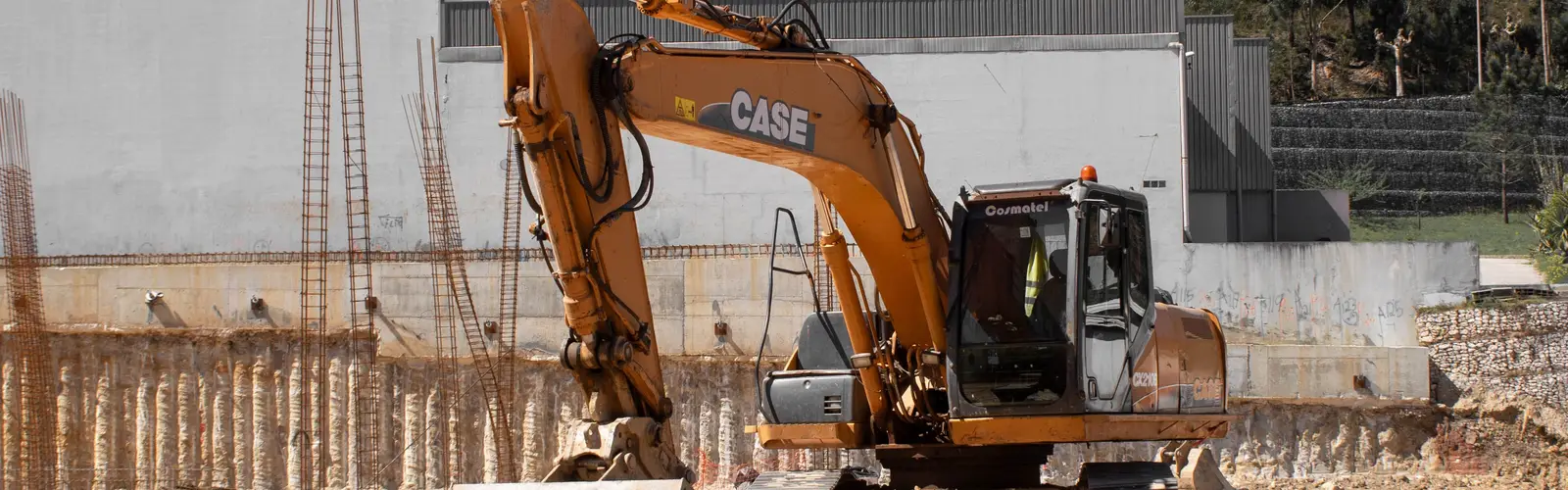 Excavator on a job site in Omaha